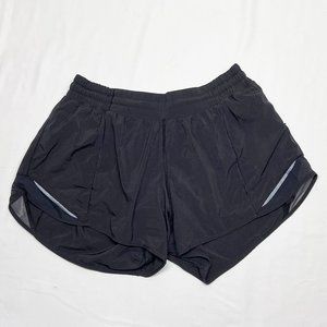 Lululemon Hotty Hot Low-Rise Lined Shorts, Womens Size 8 black w black mesh